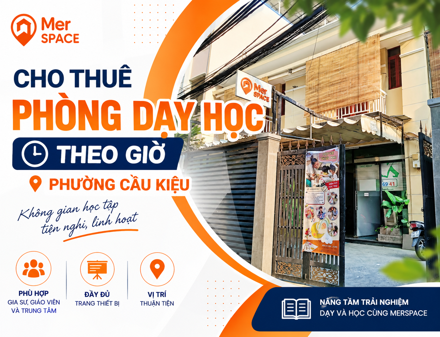 Cho thuê phòng dạy học theo giờ Phường Cầu Kiệu